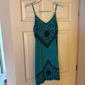 EARTHBOUND teal embroidered sundress